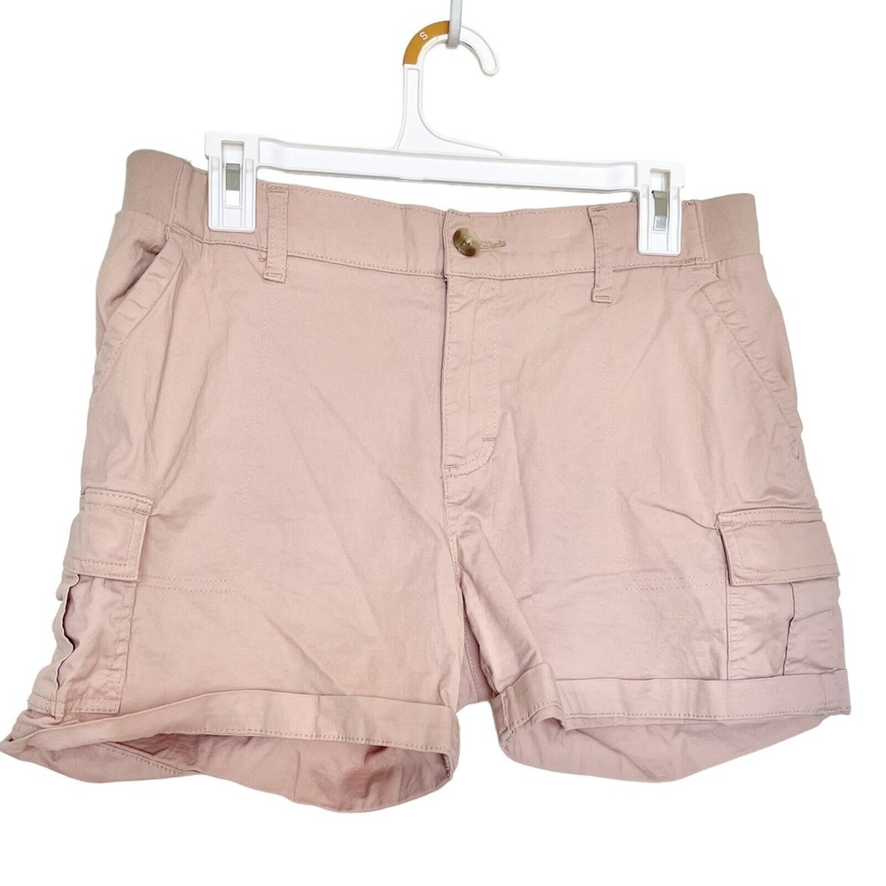 Lee Womens Regular Fit Short Mid Rise Size L  Pockets Waistline Stretch Hiking